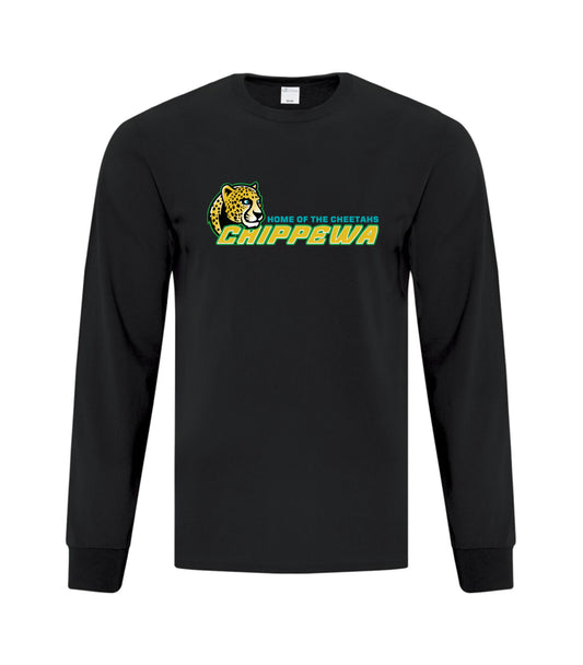 Chippewa Public School Long Sleeve Adult T-shirt Horizontal Logo