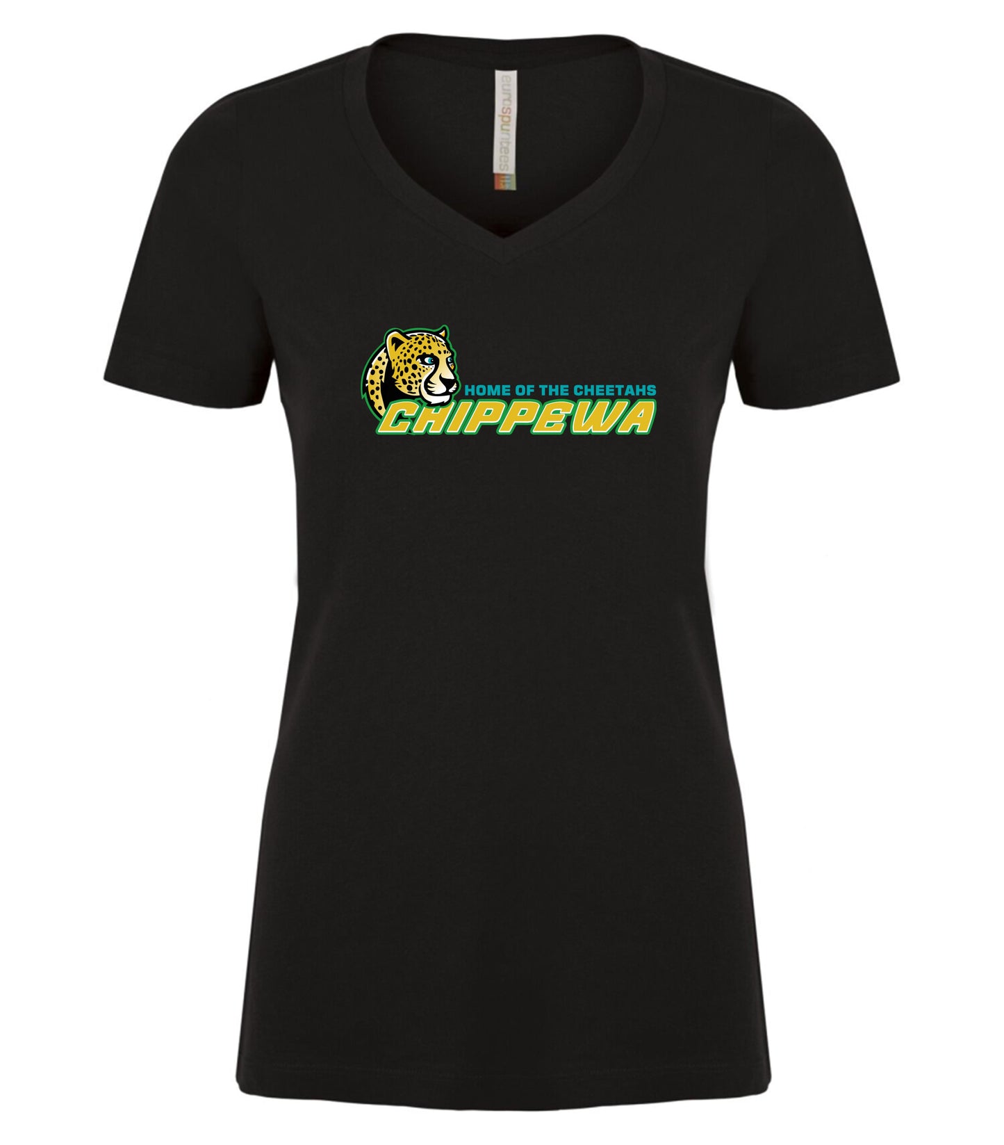 Chippewa Public School Ladies V-Neck Ring Spun T-Shirt