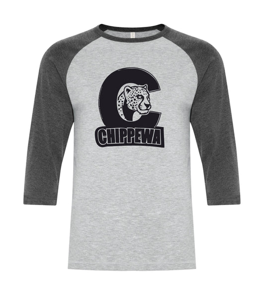 Chippewa Public School 3/4 Sleeve Adult T-Shirt Mono Colour Logo