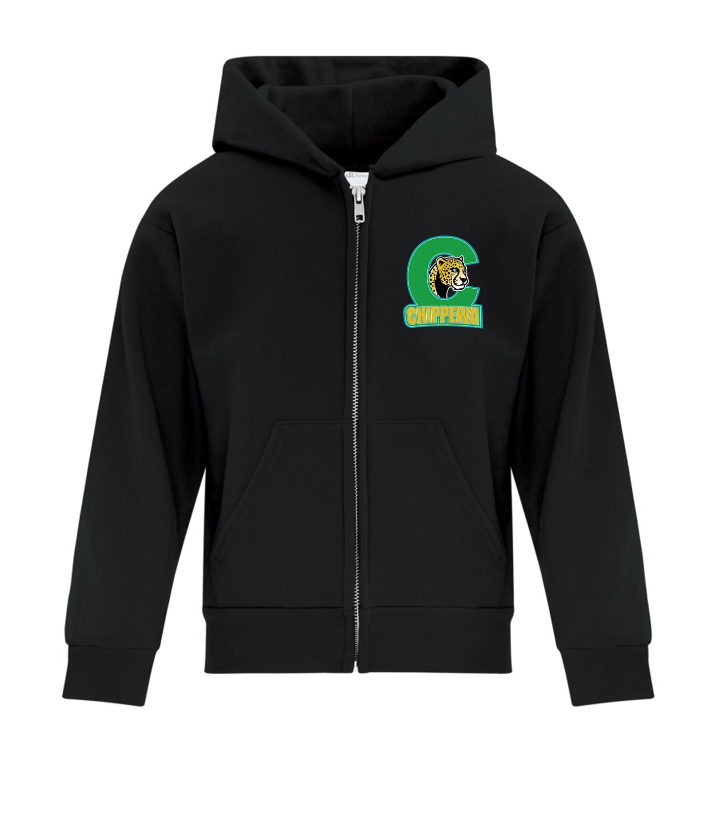 Chippewa Public School Youth Full Zip Fleece Hoodie C Logo