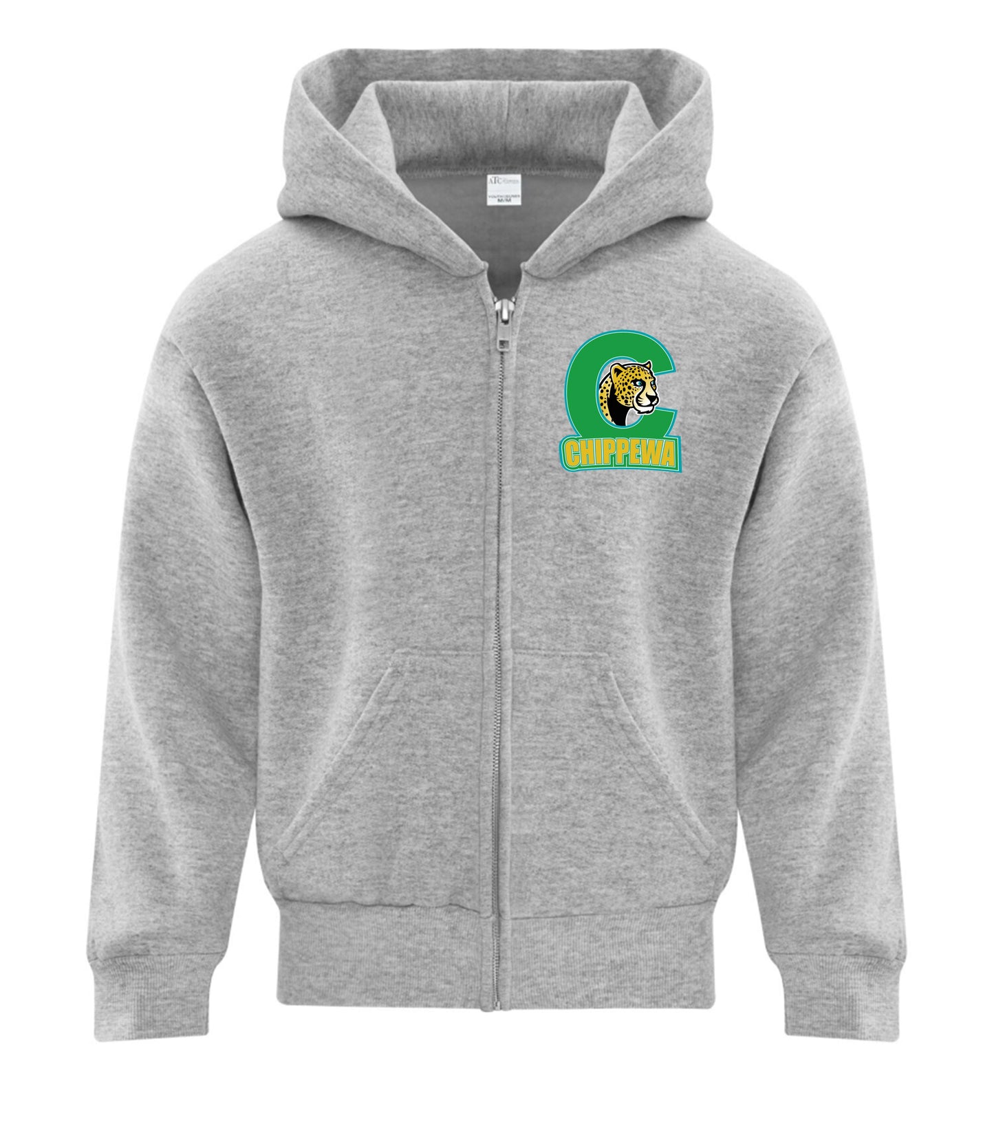 Chippewa Public School Youth Full Zip Fleece Hoodie C Logo